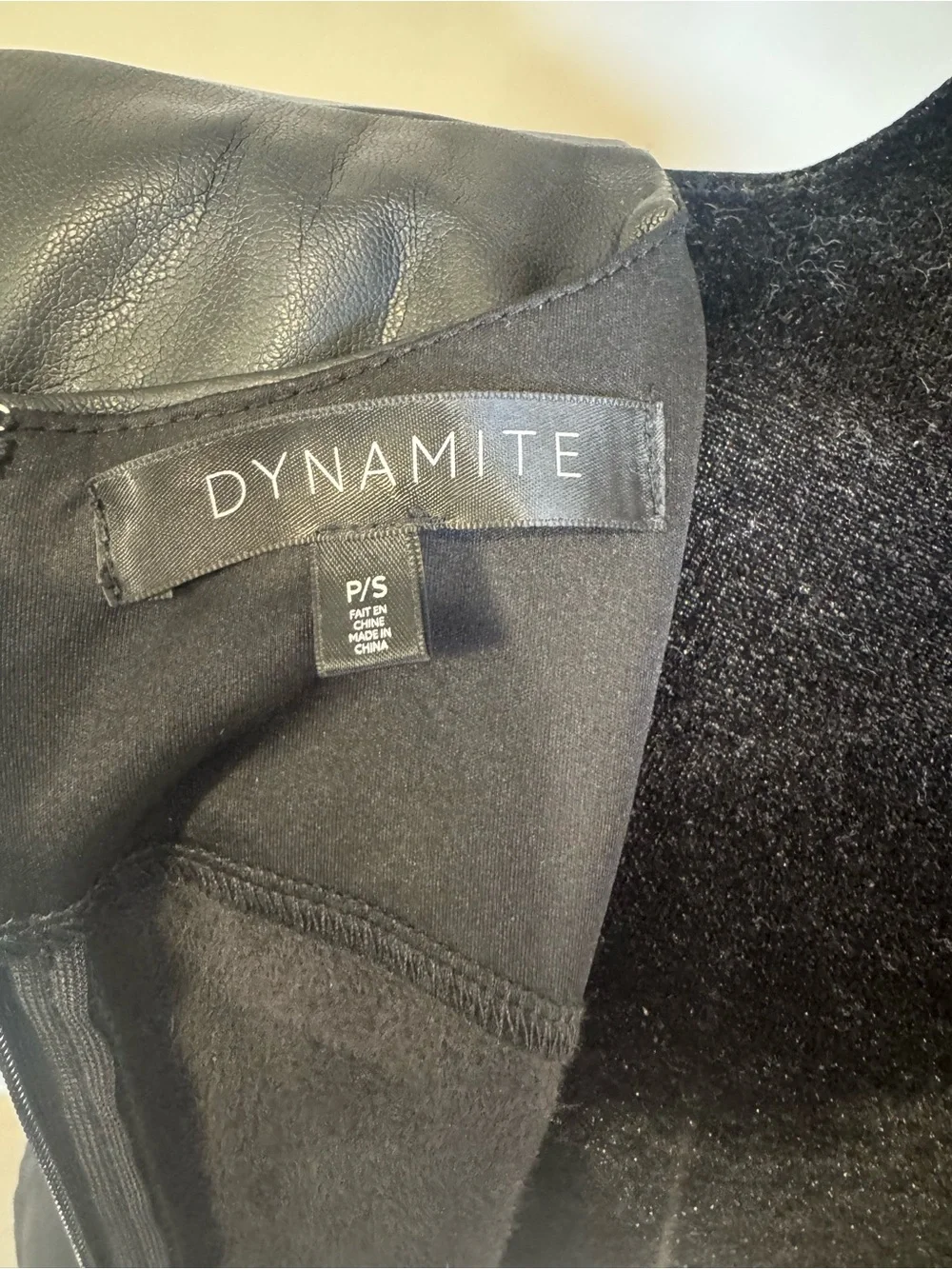 Dynamite Black Faux Leather Mini Dress Ruched Bodycon Sleeveless Size S - Picture 6 of 9